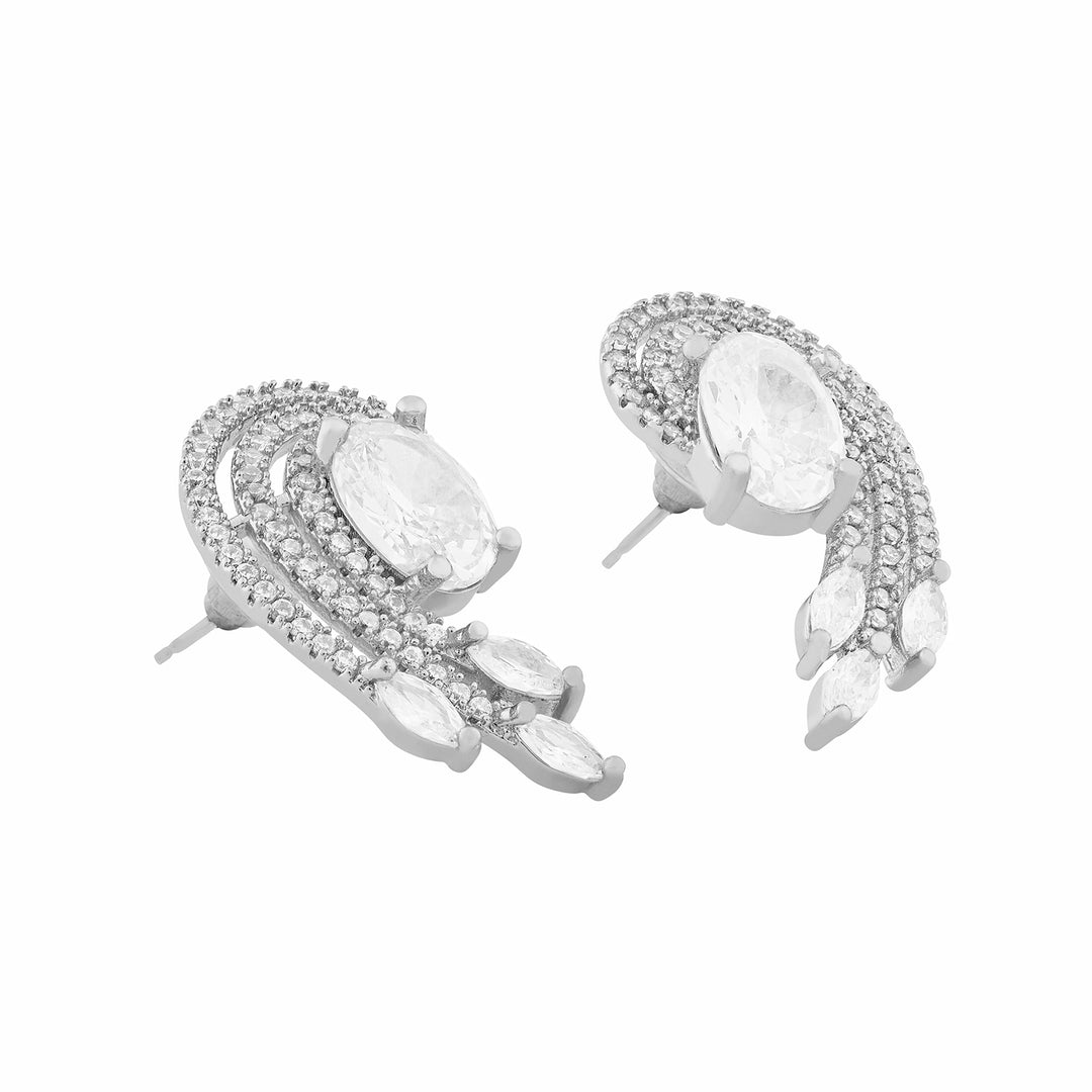 Teejh Majestic Mira CZ Stones  Silver Earrings