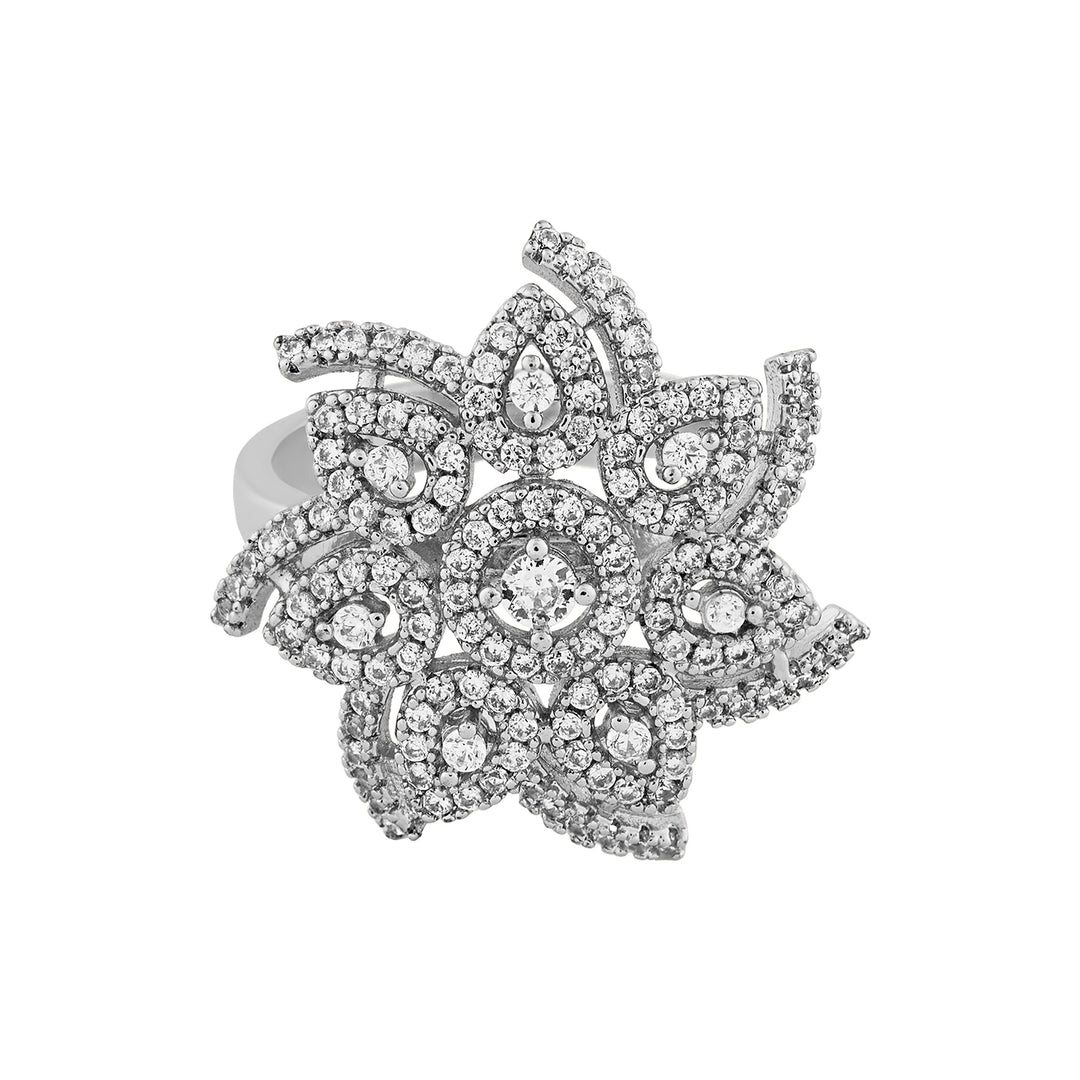Teejh Royal Radiance CZ Stones Silver Ring