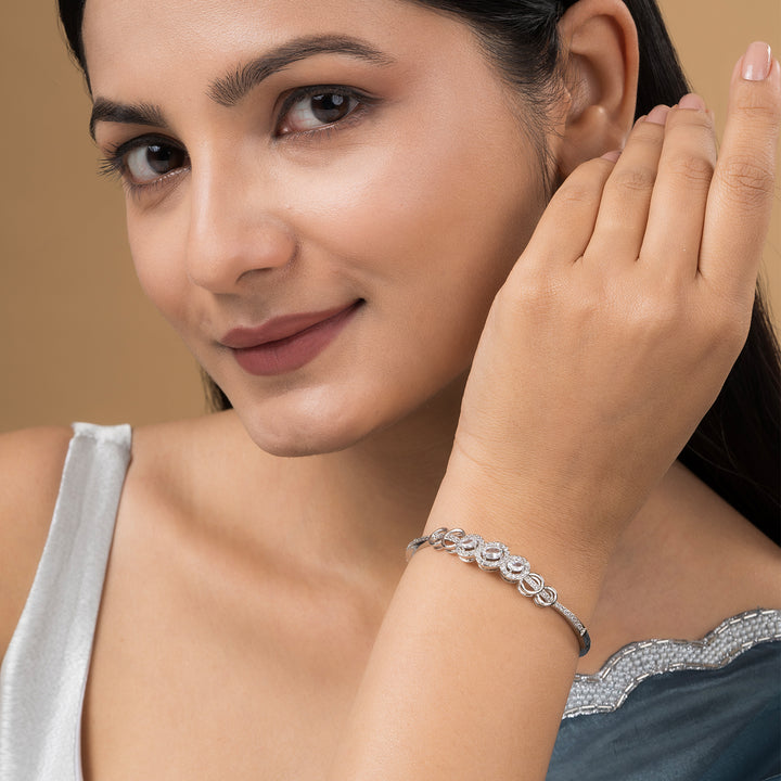 Teejh Diva Dynasty CZ Stones  Silver Bracelet
