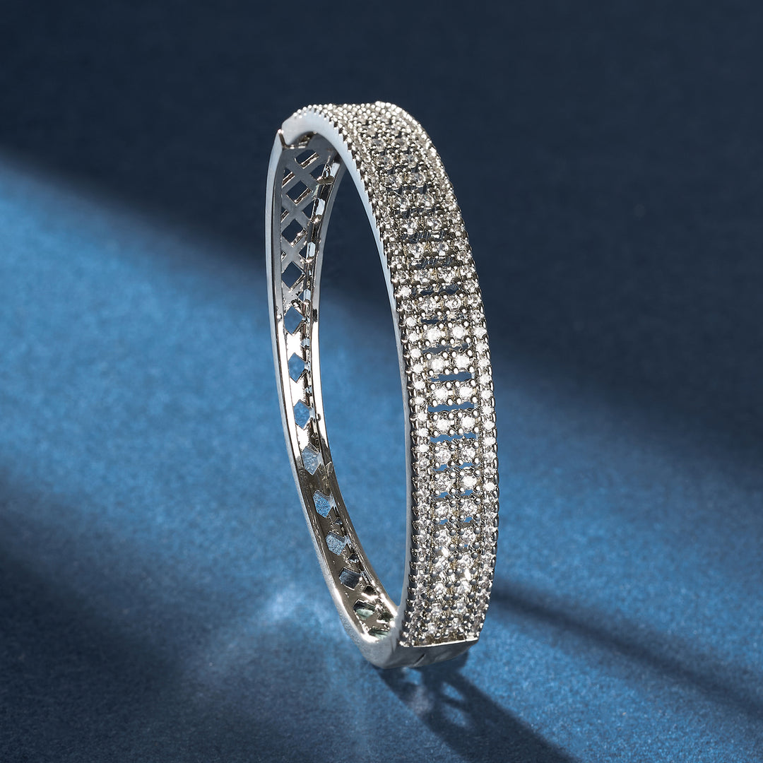 Teejh Veda Vishaal CZ Stones Silver Bracelet