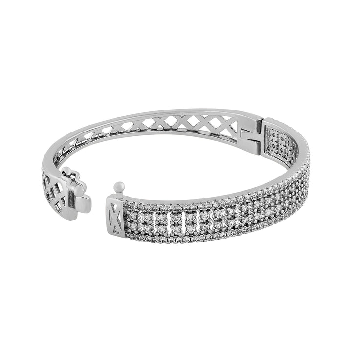 Teejh Veda Vishaal CZ Stones Silver Bracelet