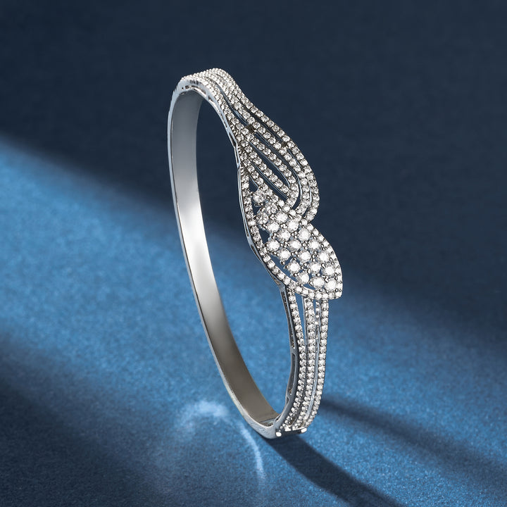 Teejh Tanishka Twinkle CZ Stones Silver Brcaelet