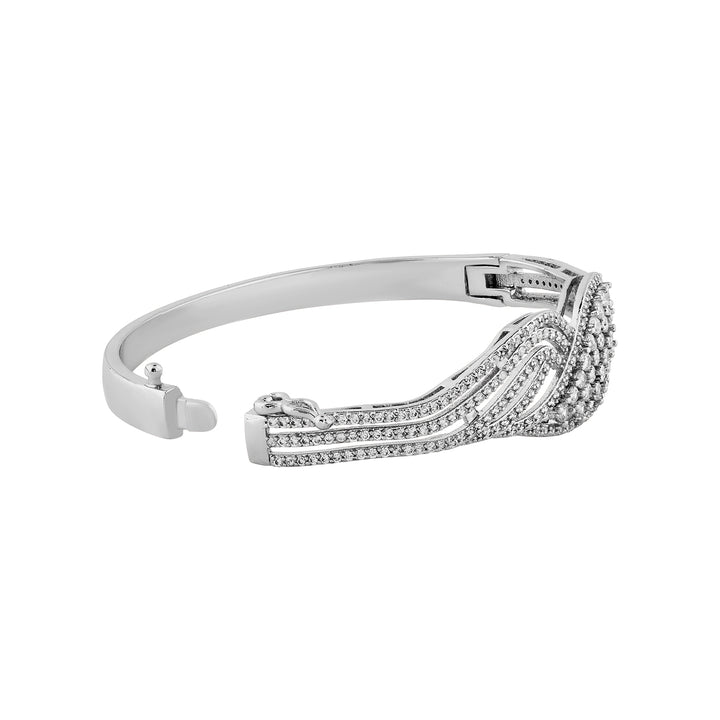 Teejh Tanishka Twinkle CZ Stones Silver Brcaelet