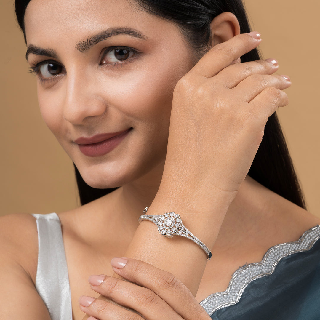 Teejh Indira Illumination CZ Stones Silver Bracelet