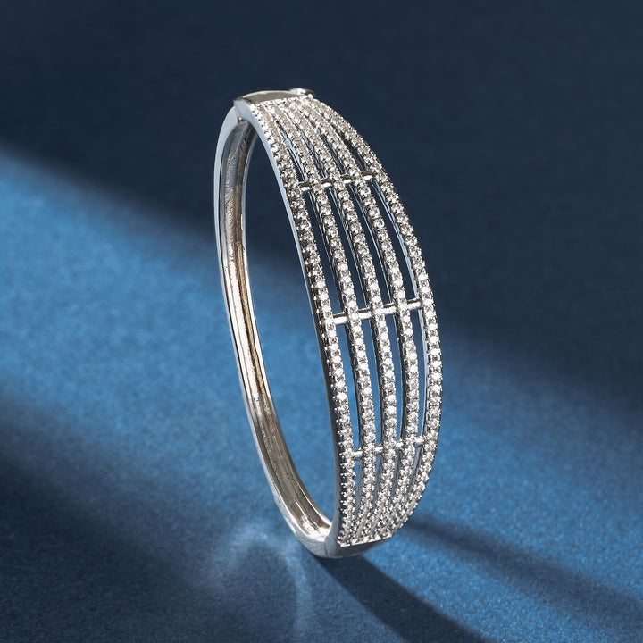 Teejh Lavanya Lustre CZ Stones  Silver Bracelet