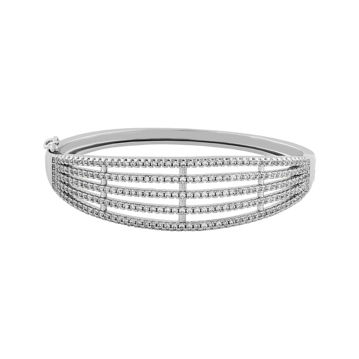 Teejh Lavanya Lustre CZ Stones  Silver Bracelet