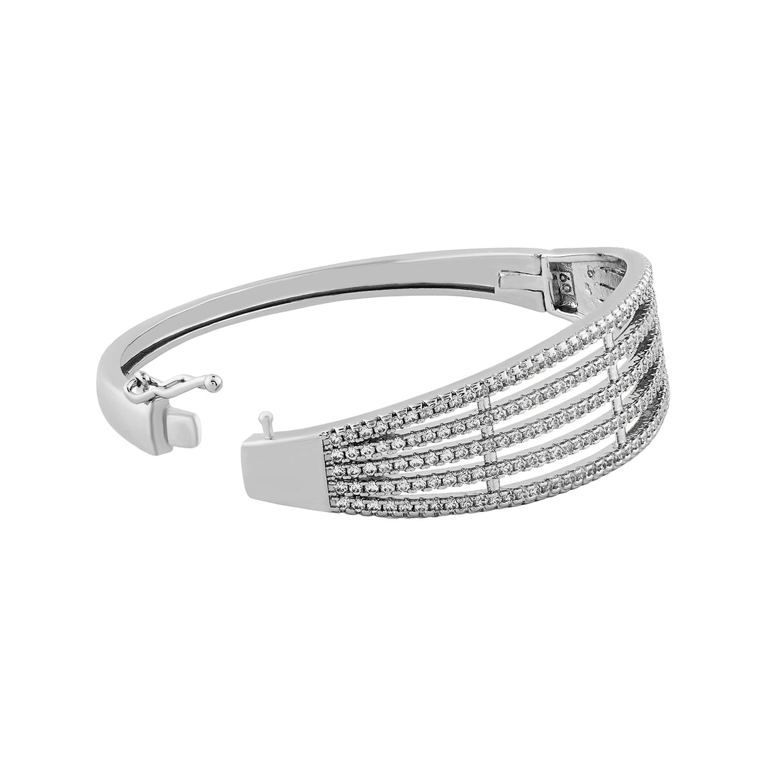 Teejh Lavanya Lustre CZ Stones  Silver Bracelet
