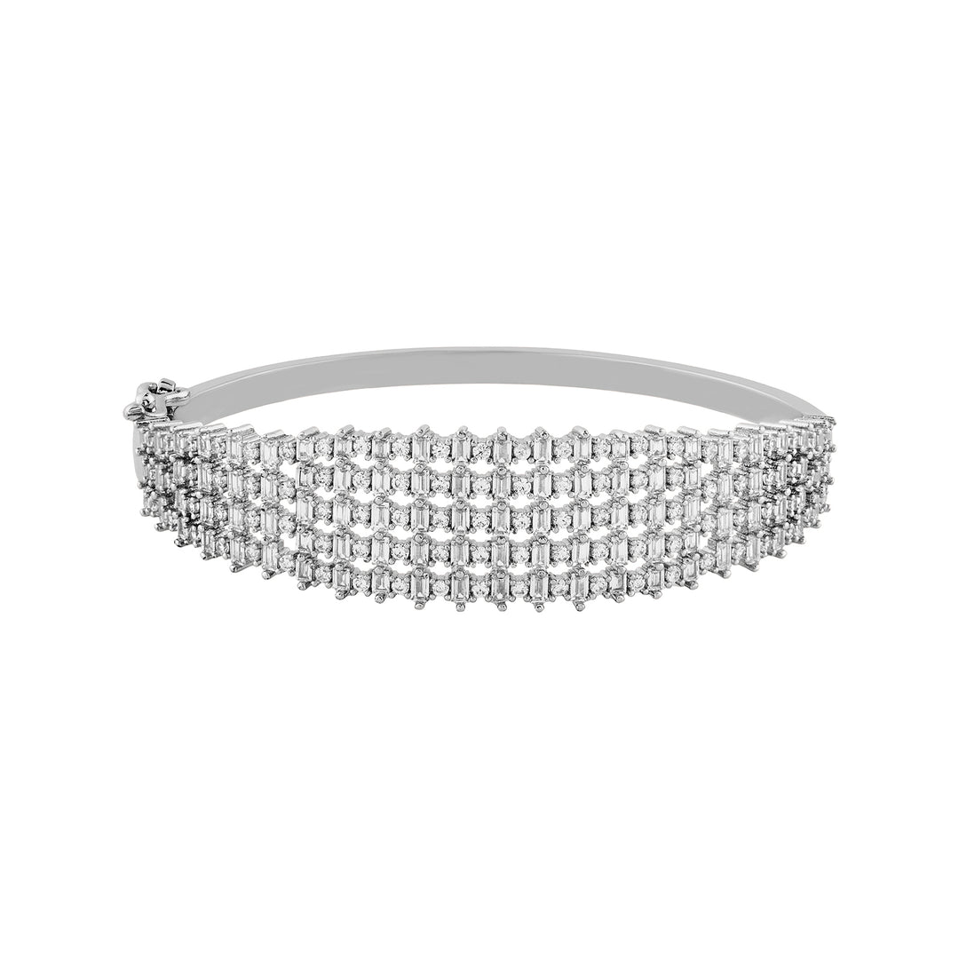Teejh Taj Tranquil CZ Stones Silver Bracelet