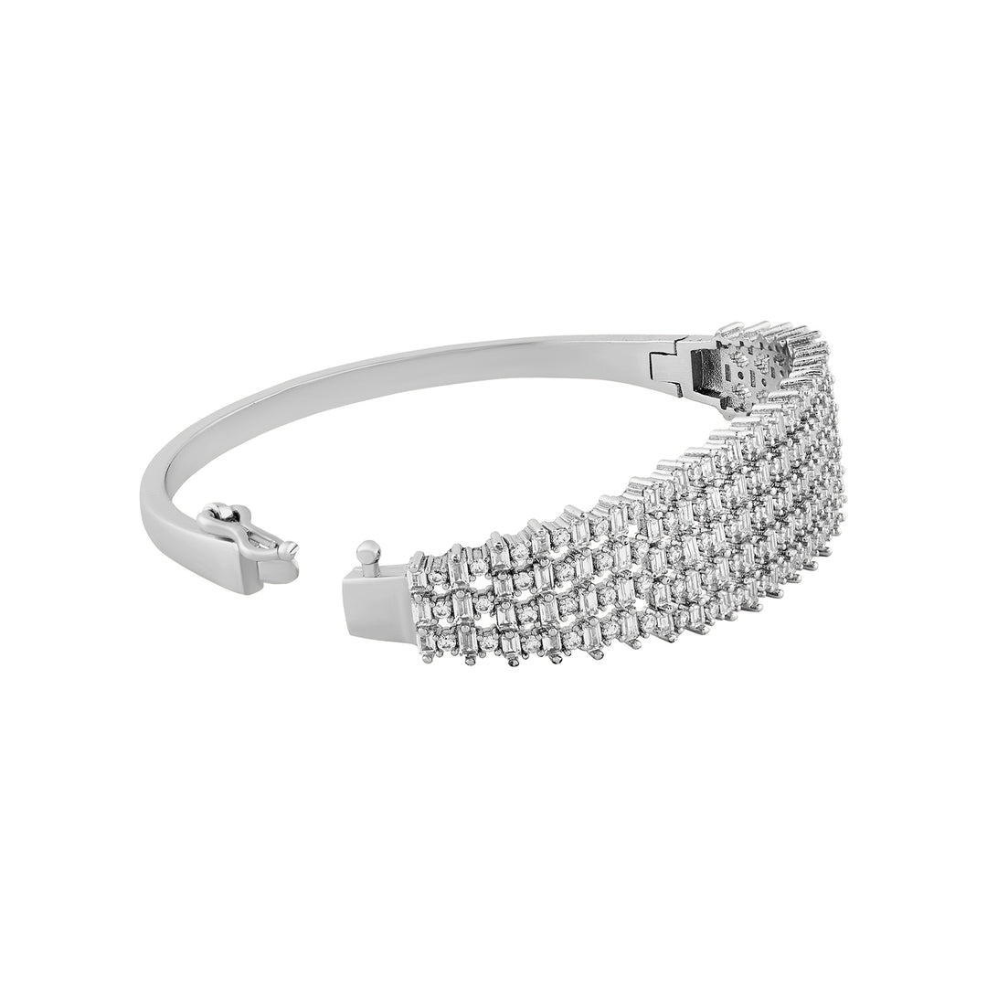 Teejh Taj Tranquil CZ Stones Silver Bracelet