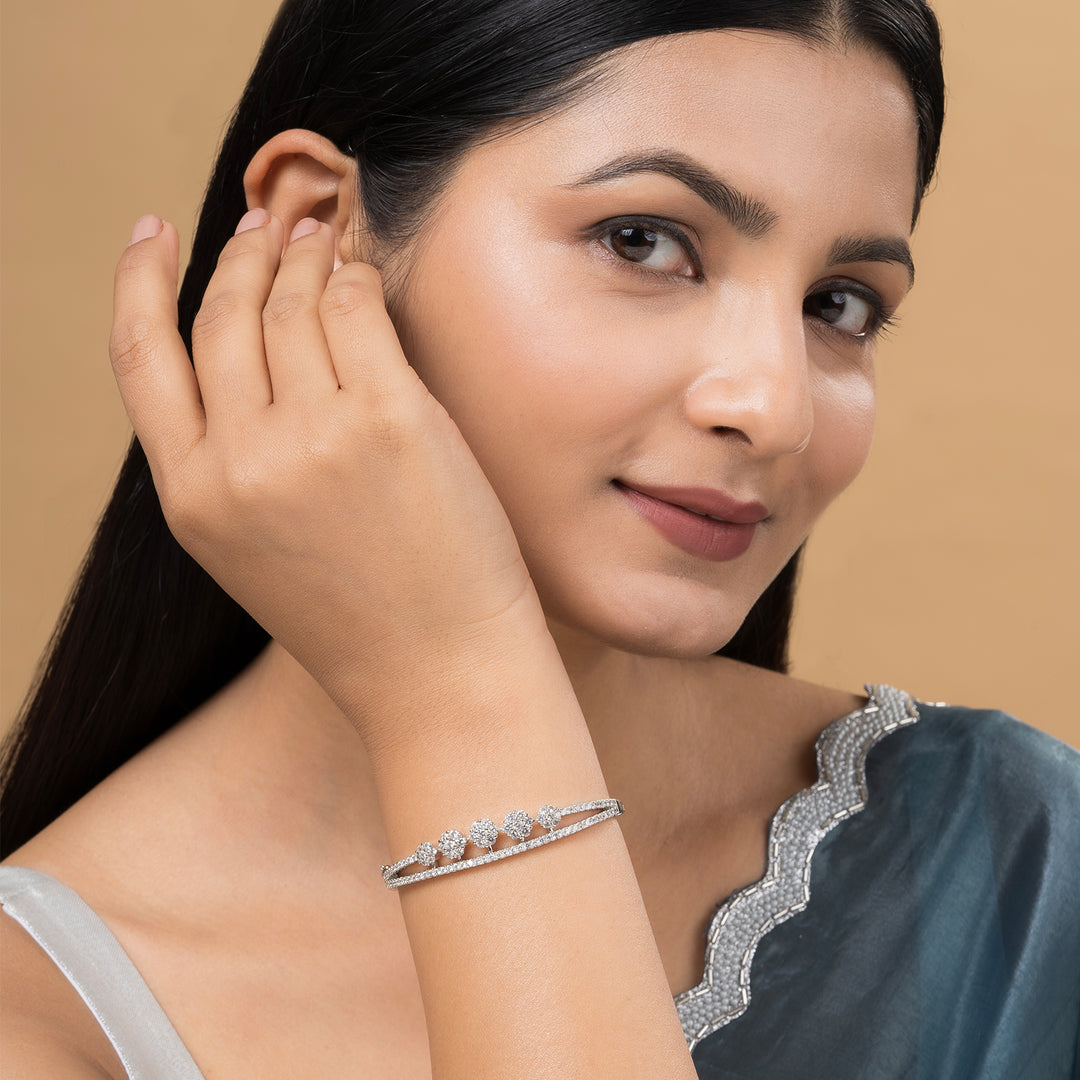 Teejh Rhea Radiance CZ Stones Silver Bracelet