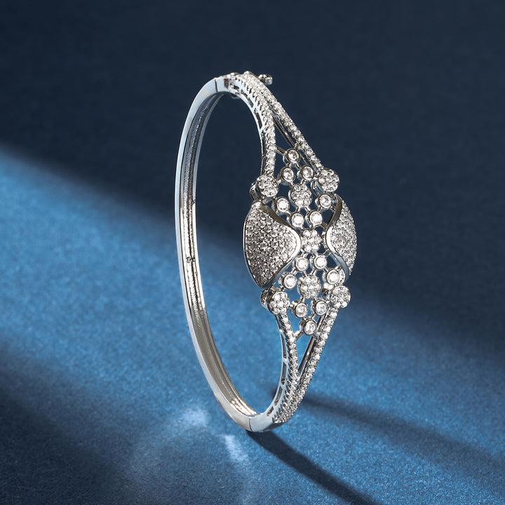 Teejh Serene Swarna CZ Stones  Silver Bracelet
