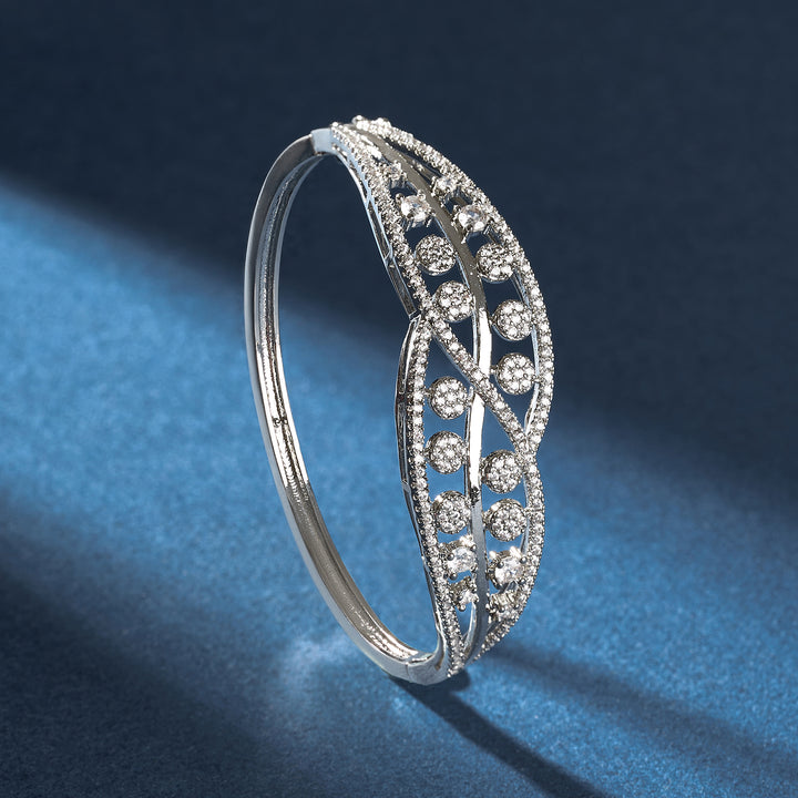 Teejh Zeenat Zest  CZ Stones Silver Bracelet