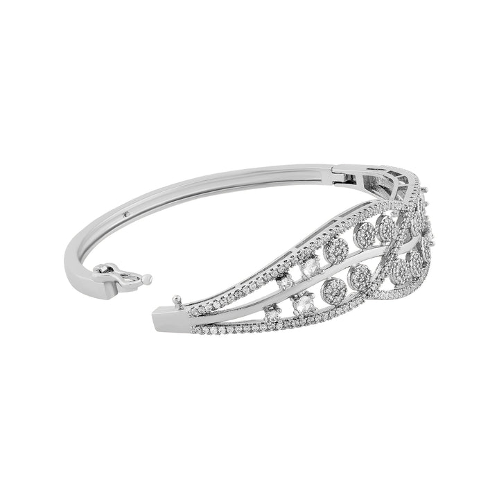 Teejh Zeenat Zest  CZ Stones Silver Bracelet