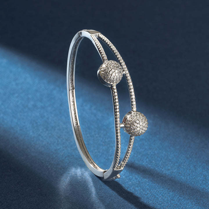 Teejh Jewel of Jhansi CZ Stones Silver Bracelet