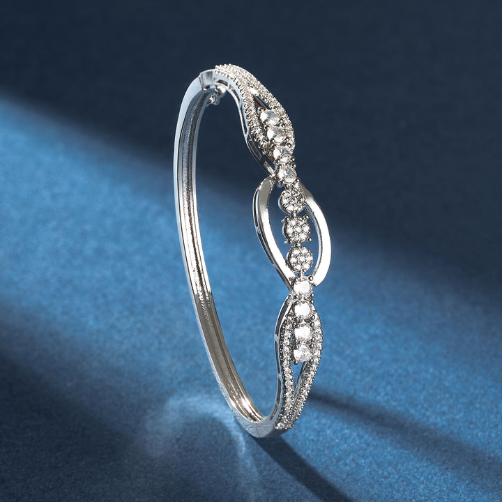 Teejh Sona Sundari  CZ Stones Silver Bracelet