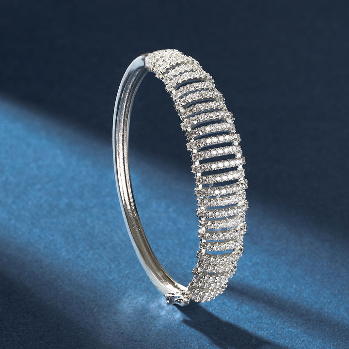 Teejh Pranjal Precious CZ Stones Silver Bracelet