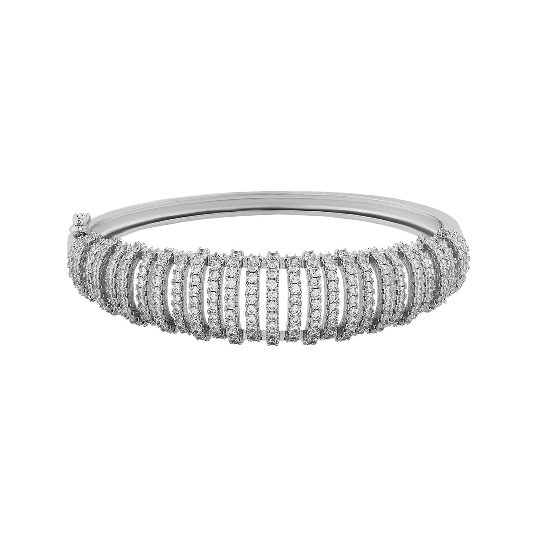 Teejh Pranjal Precious CZ Stones Silver Bracelet