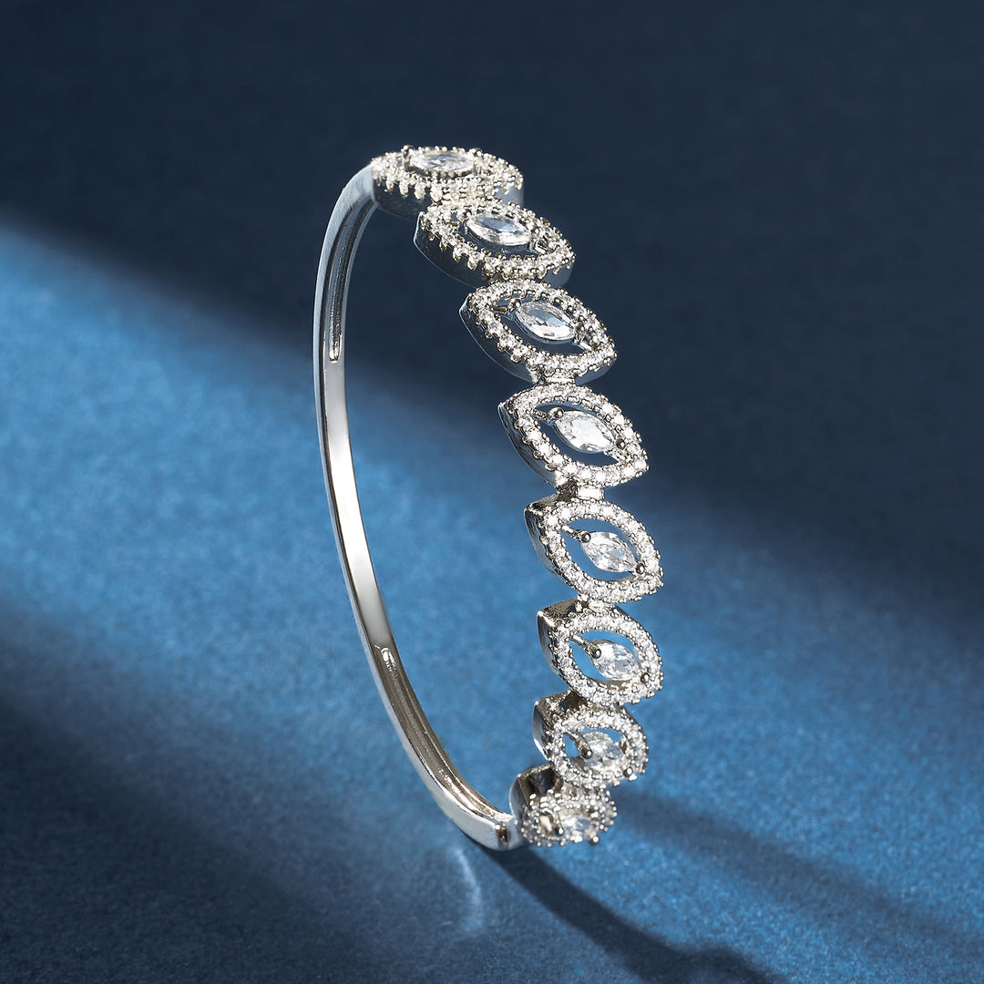 Teejh Aarti Allure CZ Stones Silver Bracelet