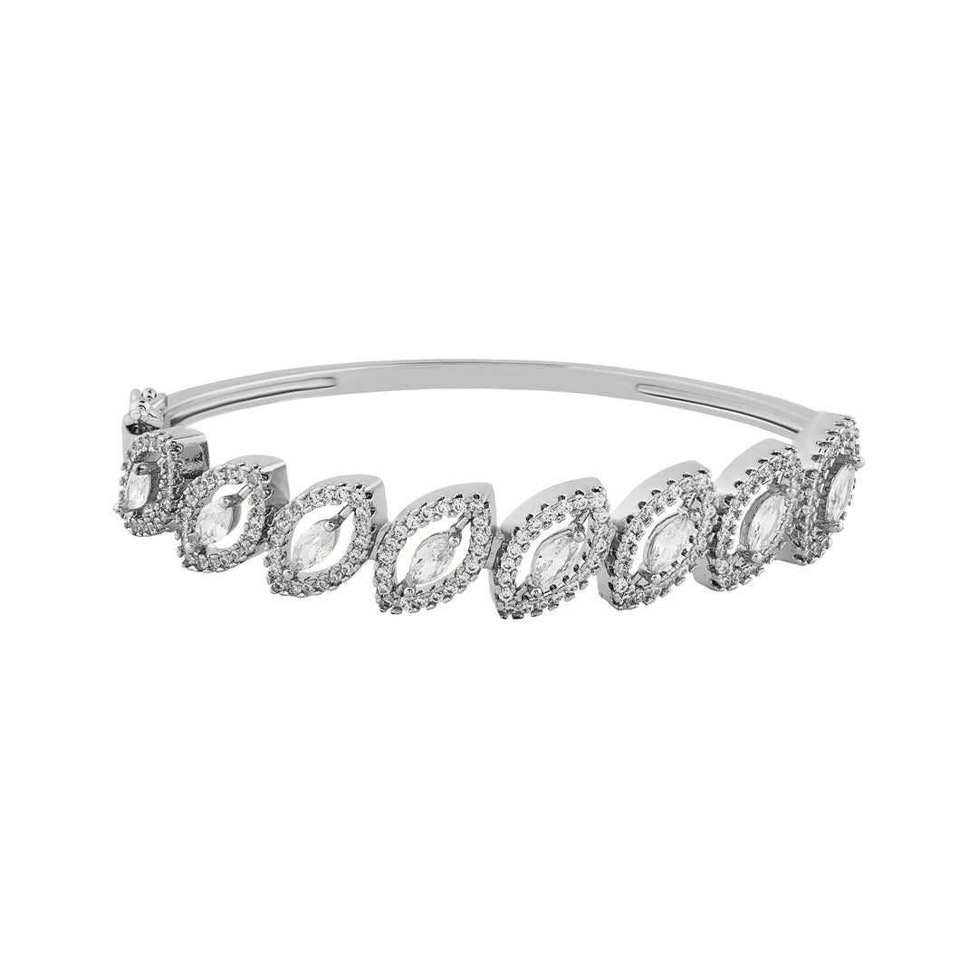 Teejh Aarti Allure CZ Stones Silver Bracelet
