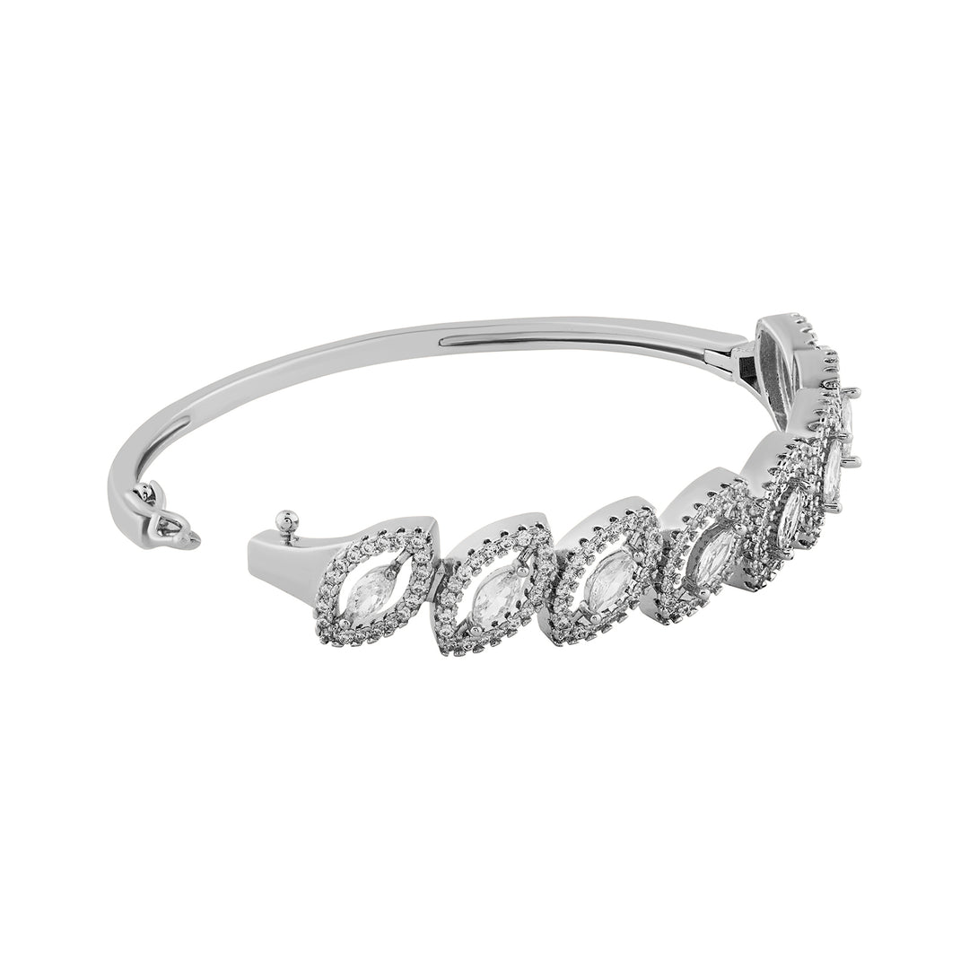 Teejh Aarti Allure CZ Stones Silver Bracelet