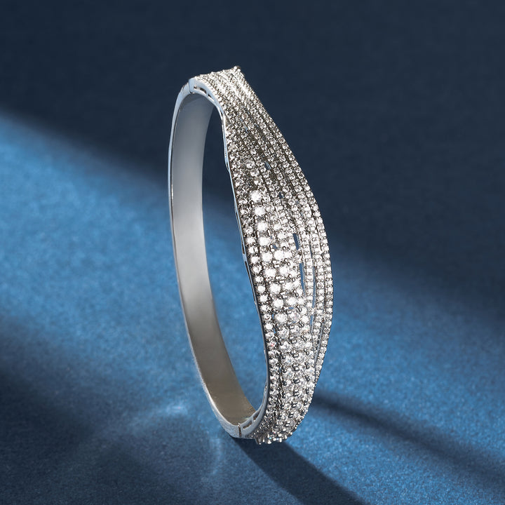 Teejh Madhavi Mirage CZ Stones Silver Bracelet