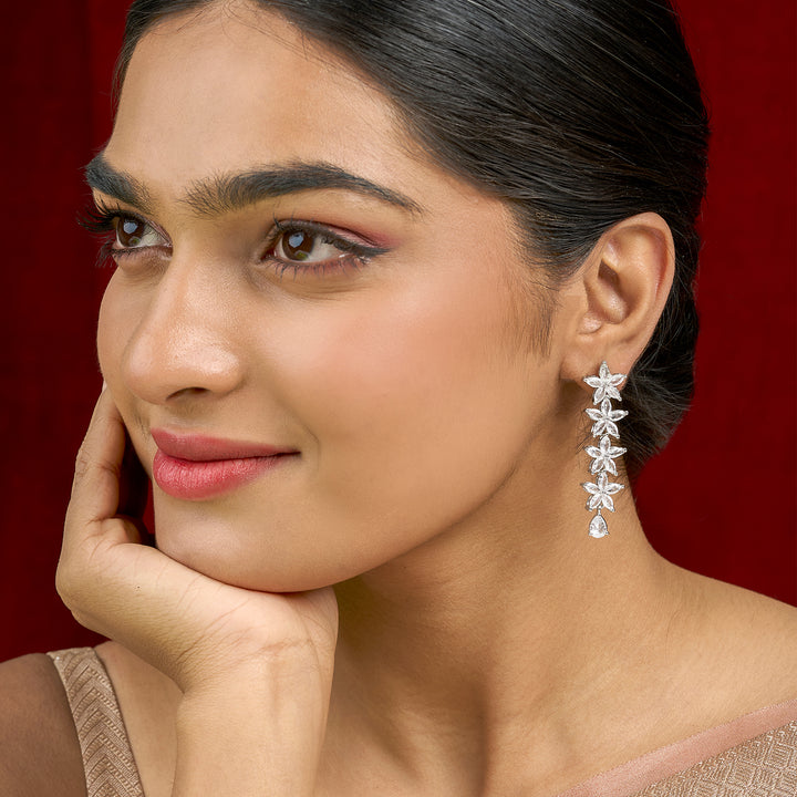 Teejh Zivaah Silver and White Earring