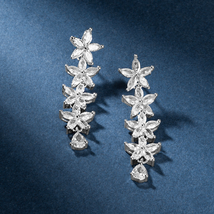 Teejh Zivaah Silver and White Earring
