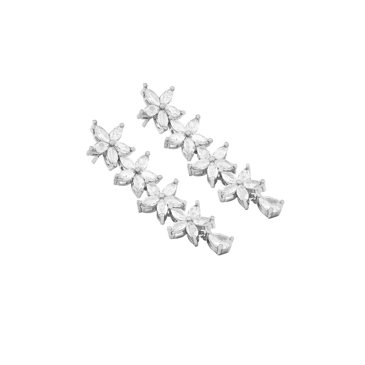Teejh Zivaah Silver and White Earring