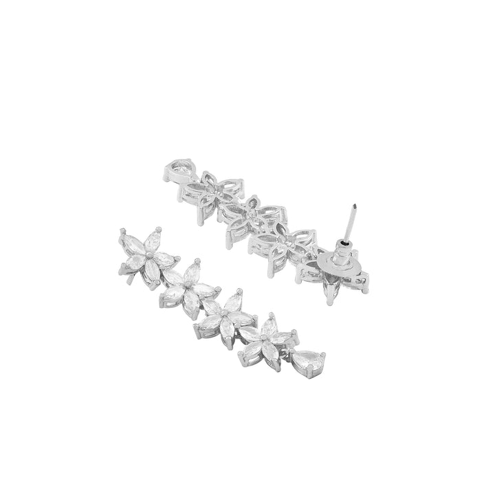 Teejh Zivaah Silver and White Earring