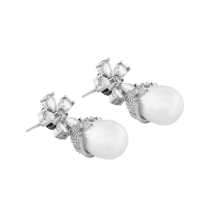 Teejh Almaz Silver and White Earring
