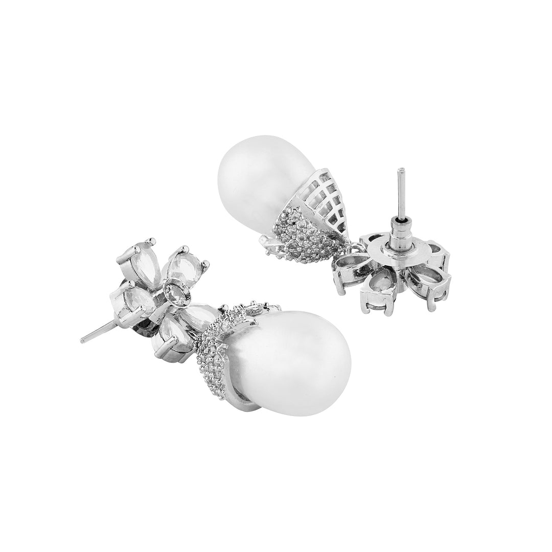 Teejh Almaz Silver and White Earring