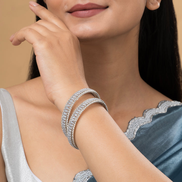 Teejh Nayab Silver  Bangles