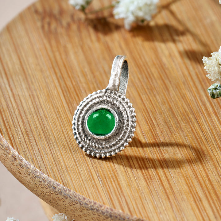 Teejh Vanika Green Stone Press on Nosepin