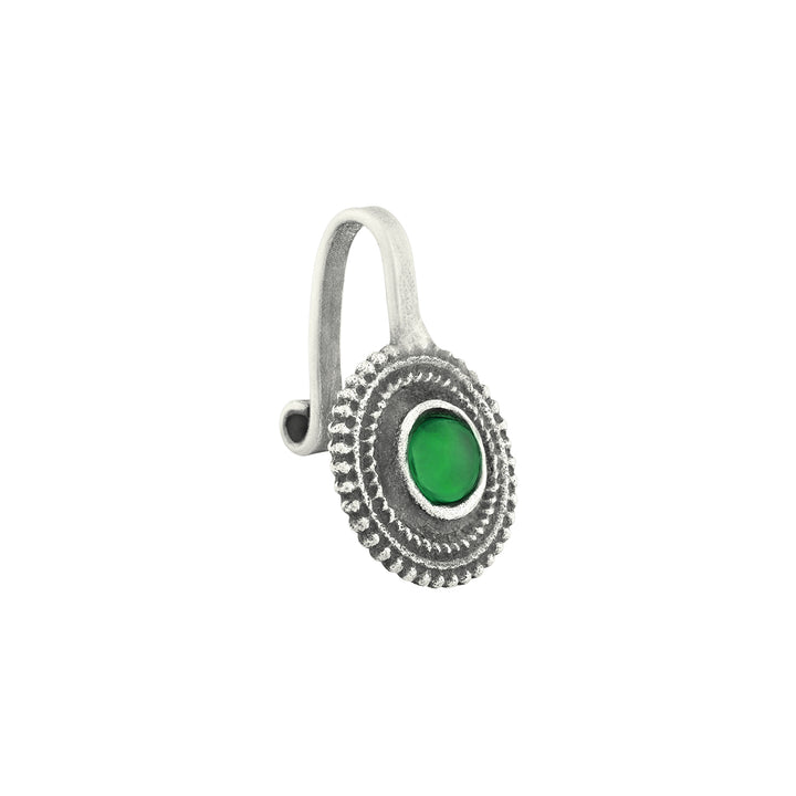 Teejh Vanika Green Stone Press on Nosepin