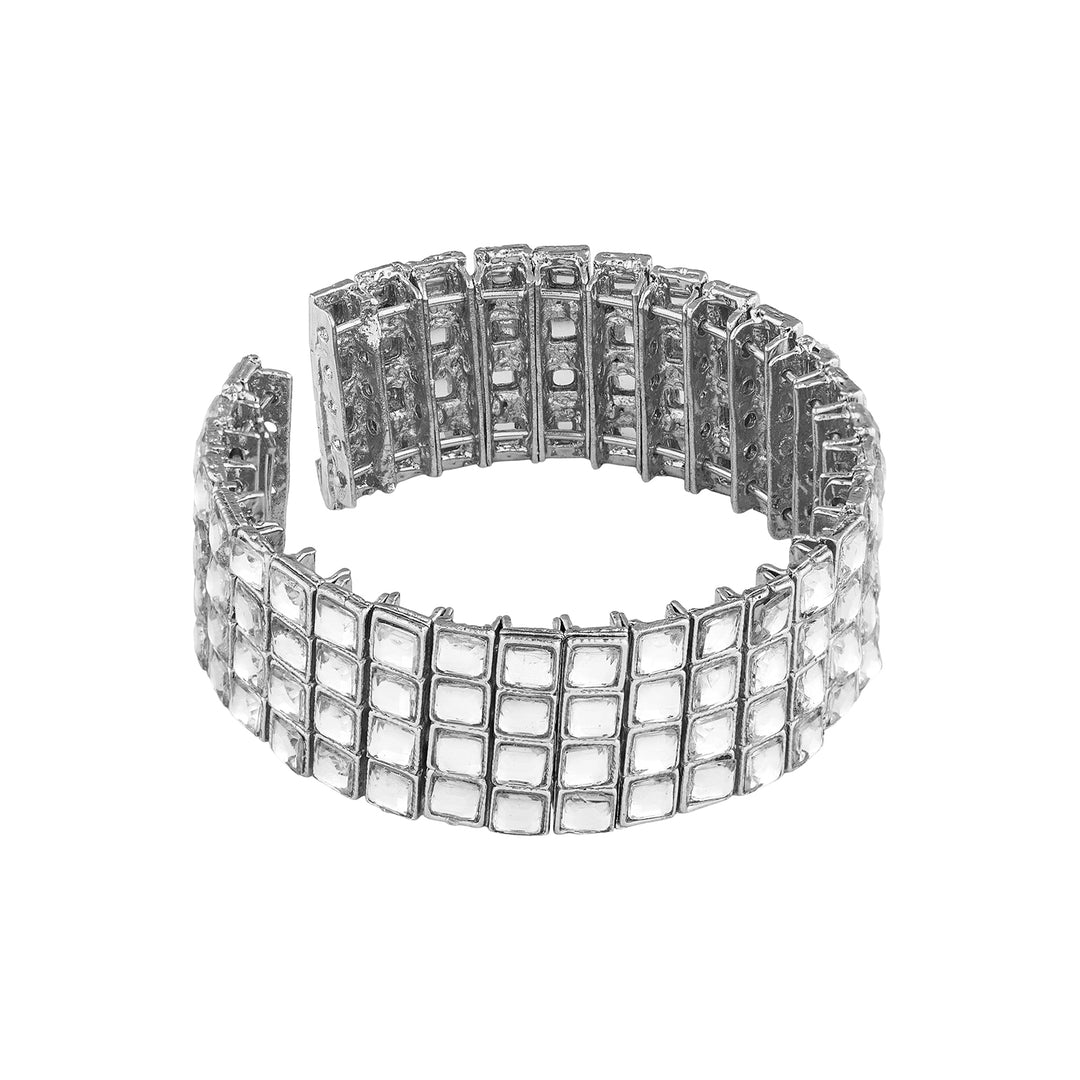 Teejh Kaarvi Square stone Silver Bracelet