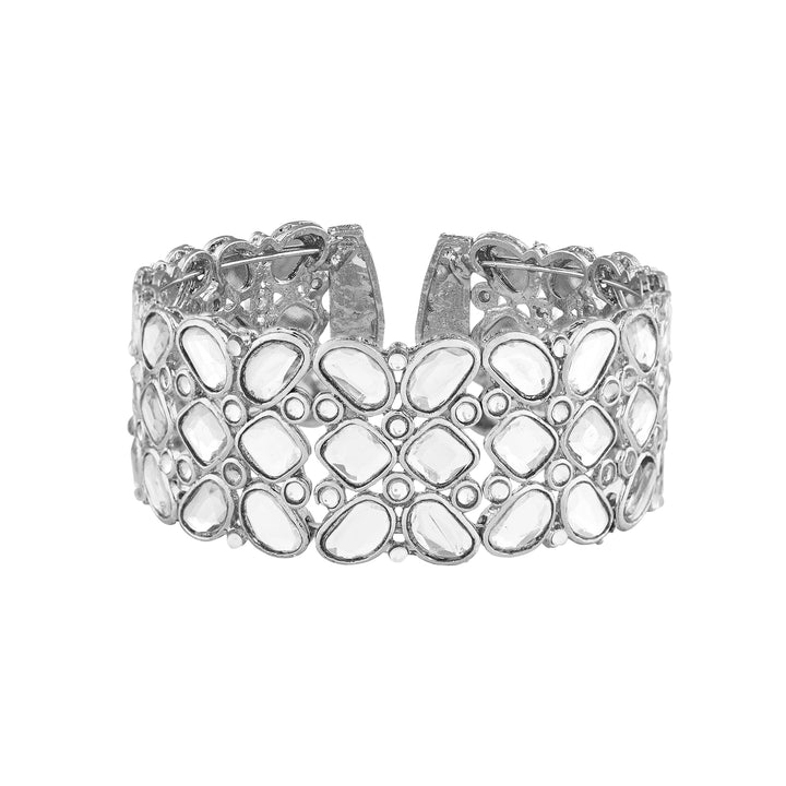 Teejh Kaarvi Round stone Silver Bracelet