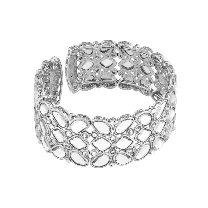 Teejh Kaarvi Round stone Silver Bracelet