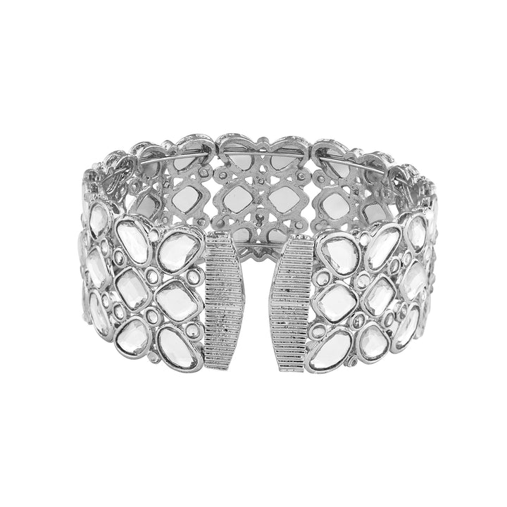 Teejh Kaarvi Round stone Silver Bracelet