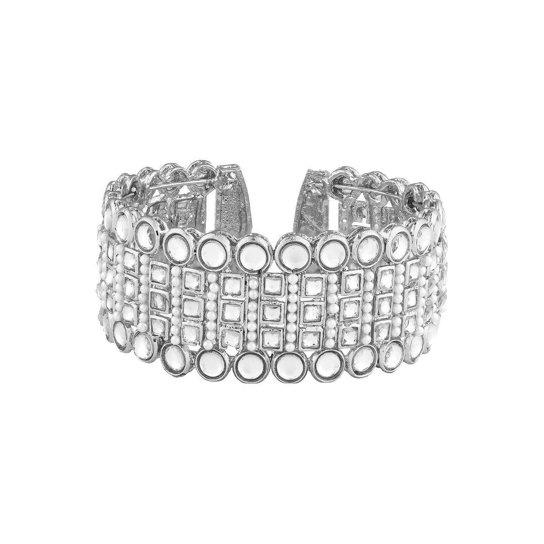 Teejh Jaisvi Silver Polki Bracelet