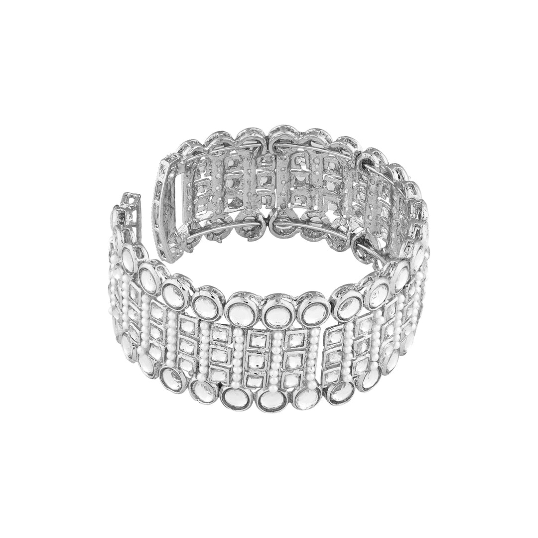 Teejh Jaisvi Silver Polki Bracelet