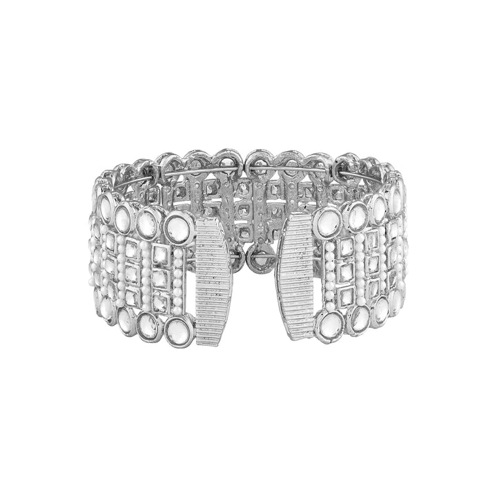 Teejh Jaisvi Silver Polki Bracelet