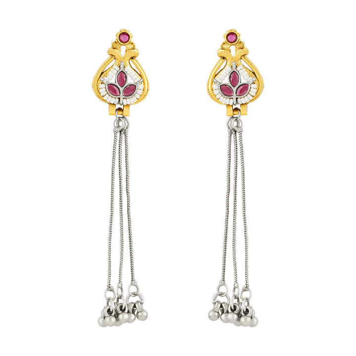 Teejh Aureya Red Dual tone Danglers