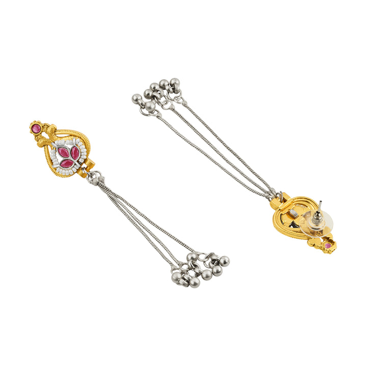 Teejh Aureya Red Dual tone Danglers