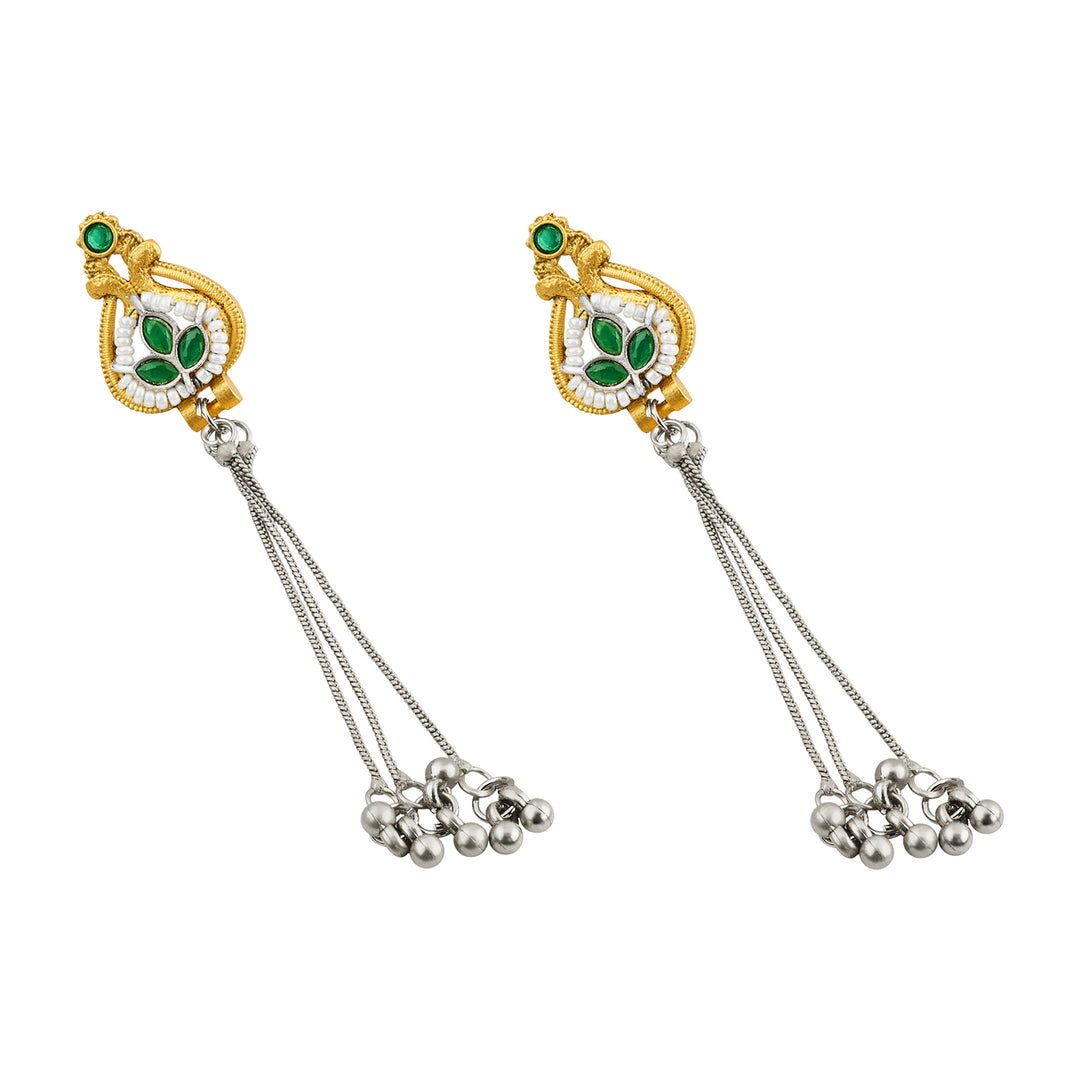Teejh Aureya Green Dual tone Danglers