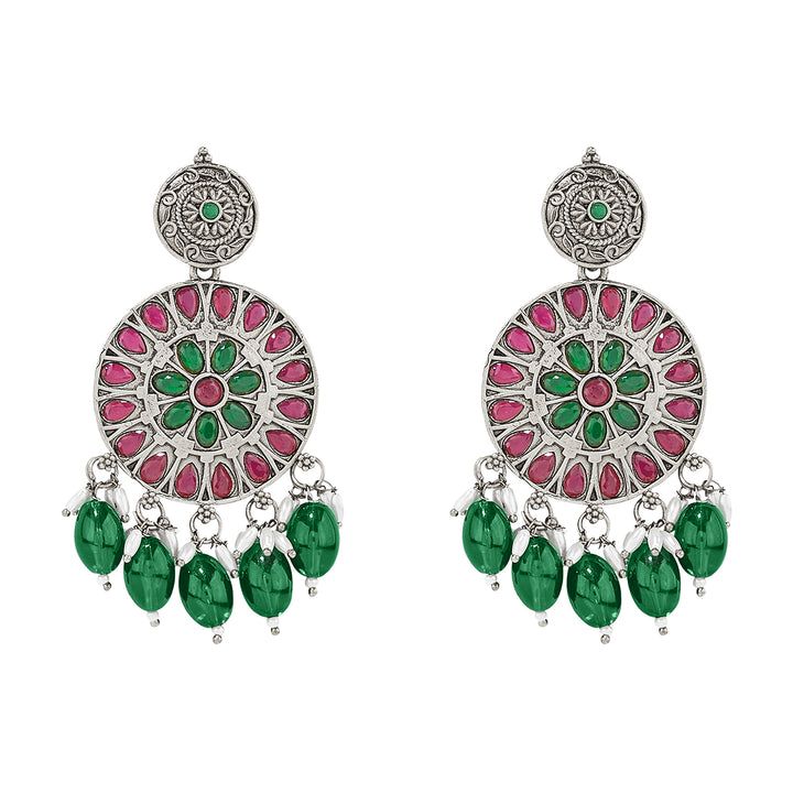 Teejh Aarzaa Silver Ghungroo Necklace Set