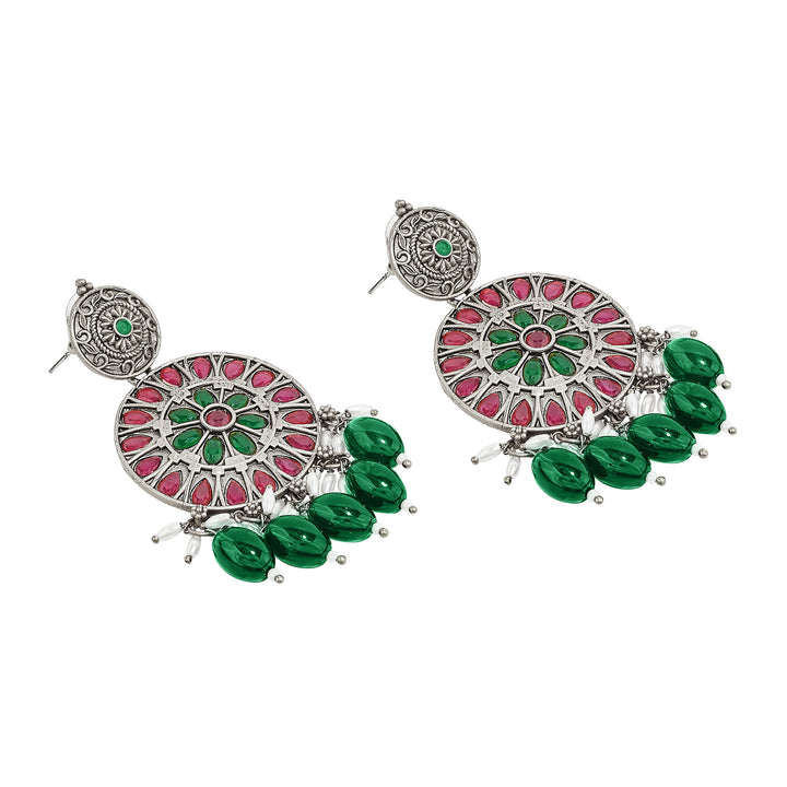 Teejh Aarzaa Silver Ghungroo Necklace Set
