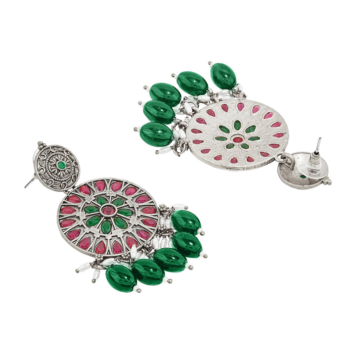 Teejh Aarzaa Silver Ghungroo Necklace Set