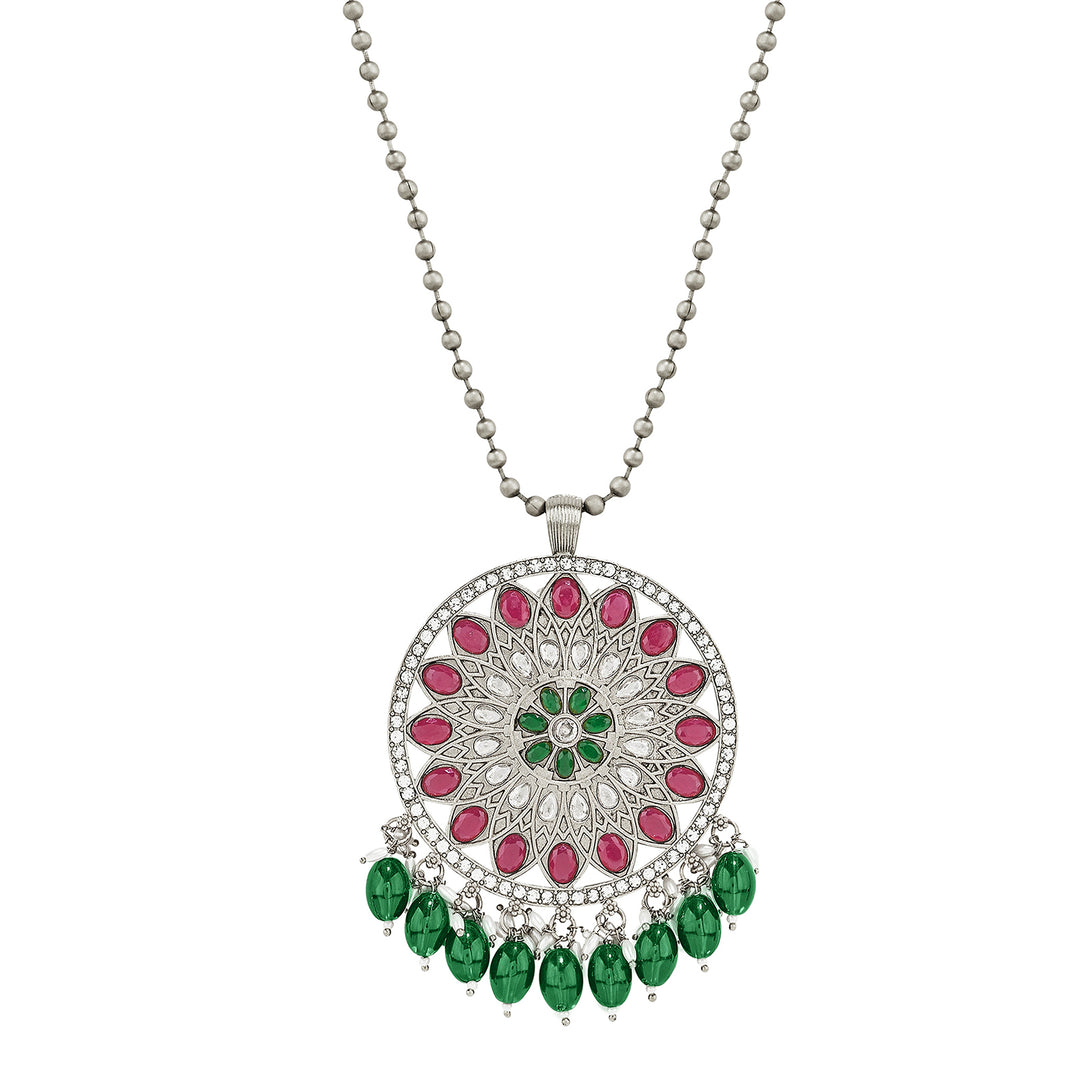 Teejh Rupika Beaded Silver Necklace Set
