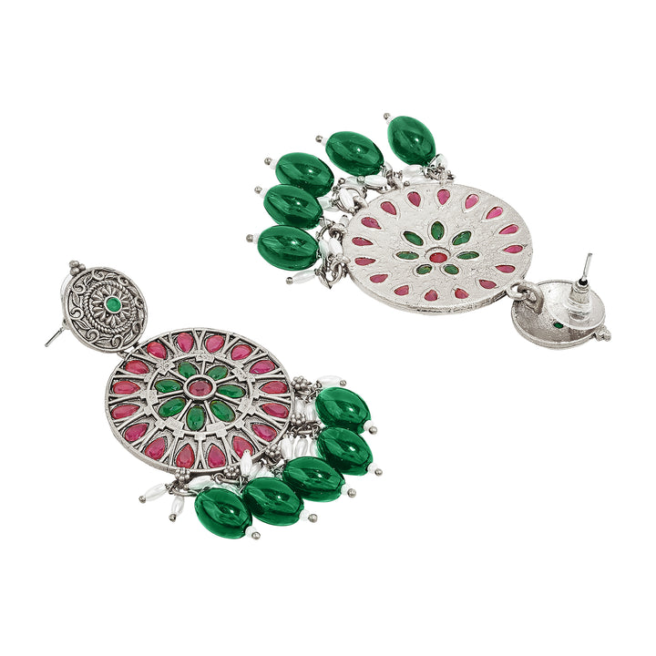 Teejh Rupika Beaded Silver Necklace Set