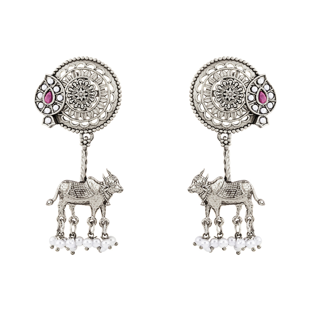 Teejh Dyuti Silver Danglers